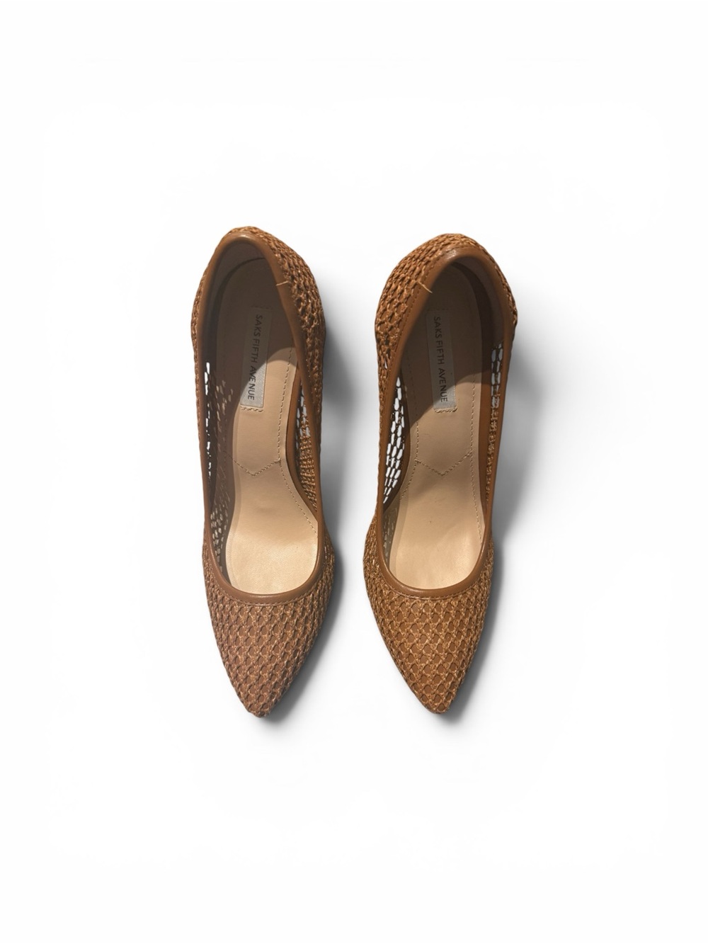 Saks Fifth Avenue Woven Pointed-Toe Pumps in Brown - Picture 2 of 4